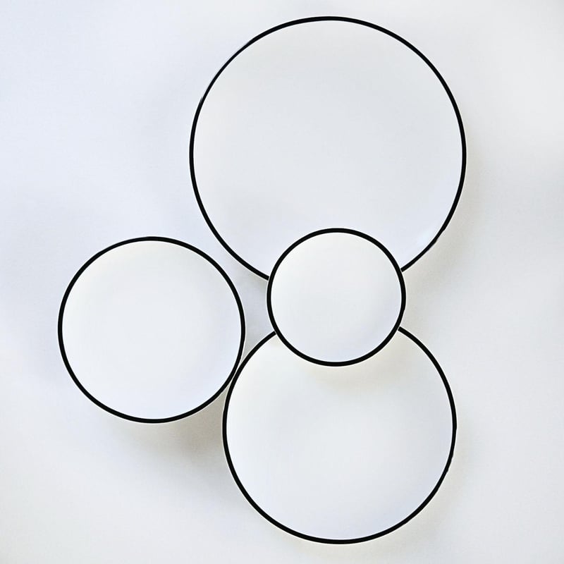 Black Rim Porcelain Dinnerware Set