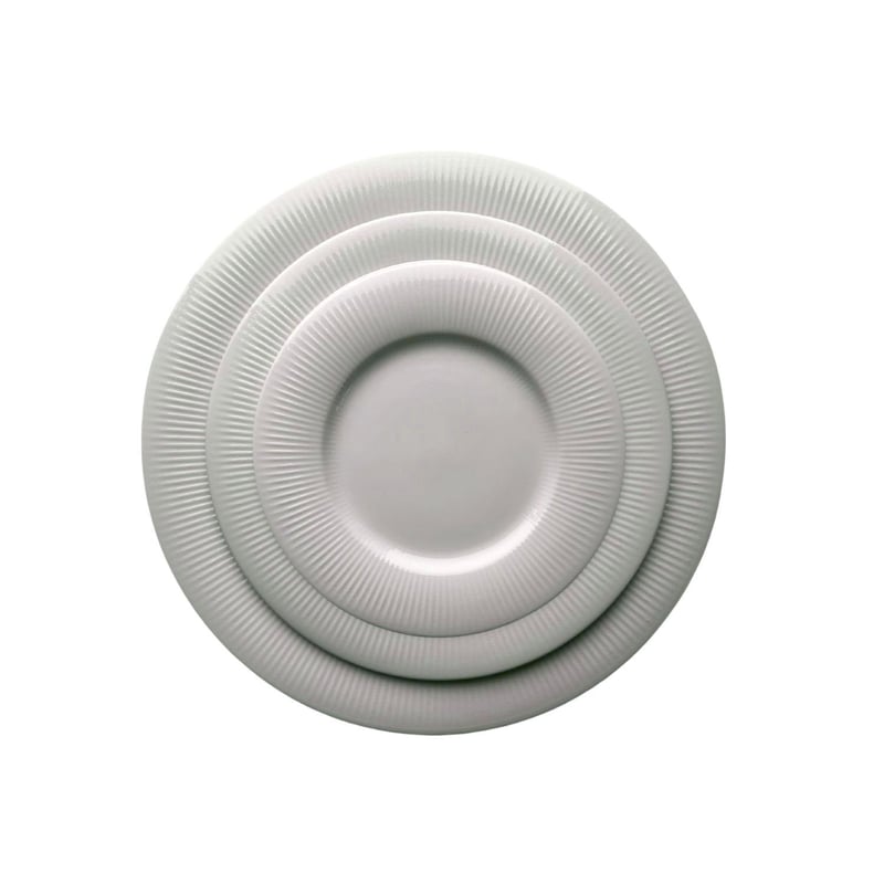 White Ribbed Porcelain Dinnerware Set