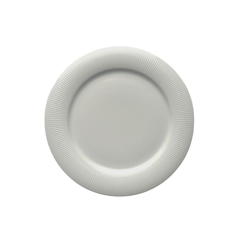White Ribbed Porcelain 10.25" Dinner Plate