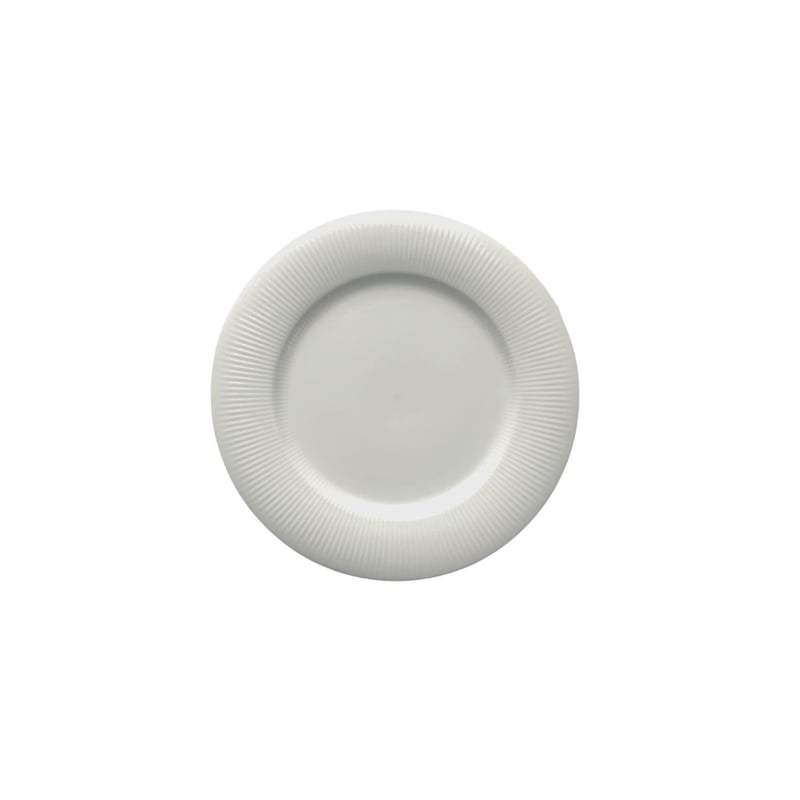 White Ribbed Porcelain 6.25" Bread Plate