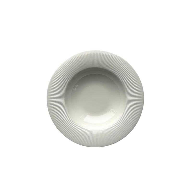 White Ribbed Porcelain 8.75" Bowl