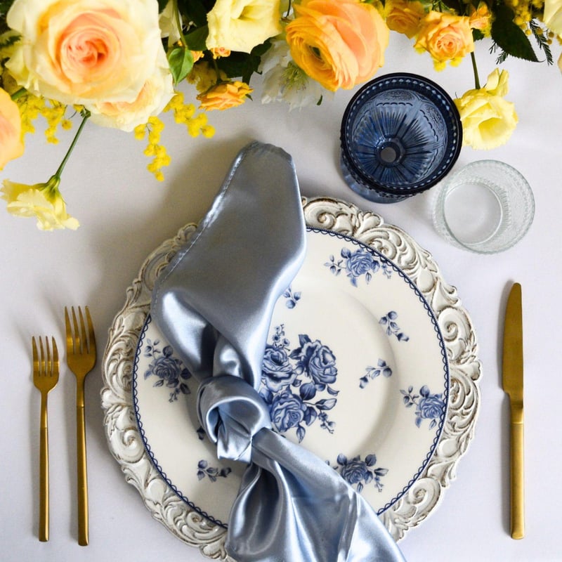 Vintage Blue Floral 10.5" Dinner Plate