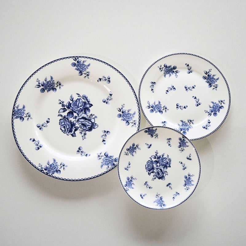 Vintage Blue Floral 6" Bread Plate