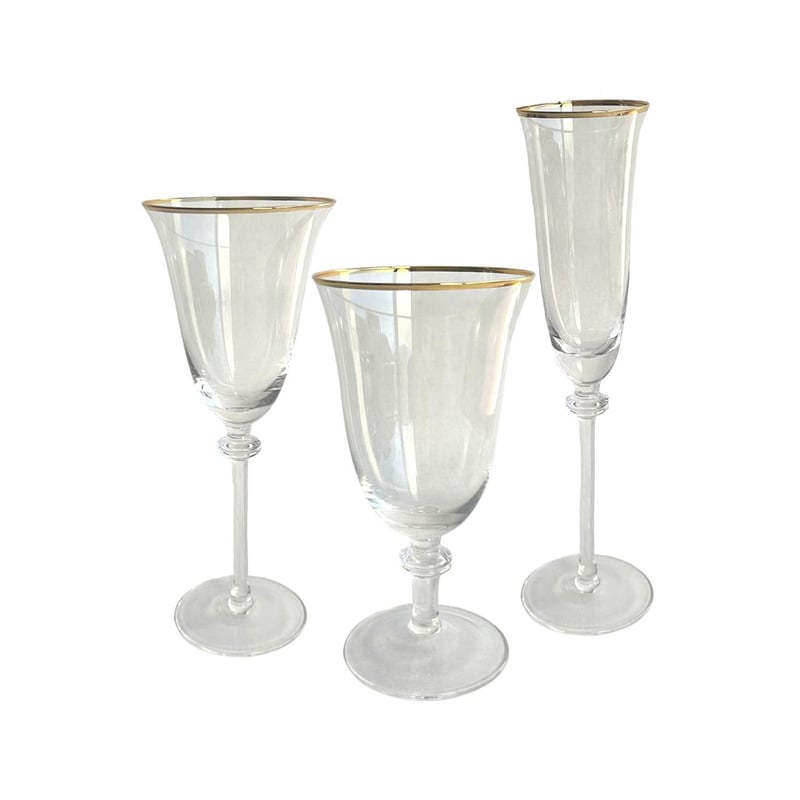 Gold Rim Regal Glassware Set