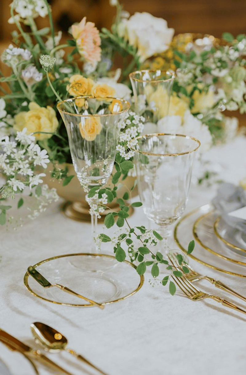 Gold Rim Regal Glassware Set