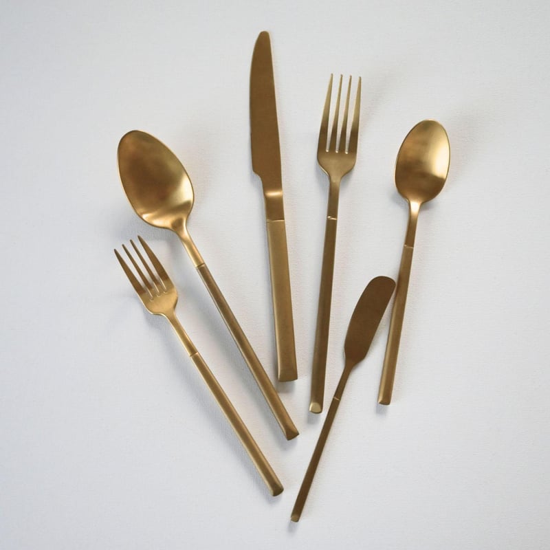 Brooklyn Brushed Gold Flatware Set