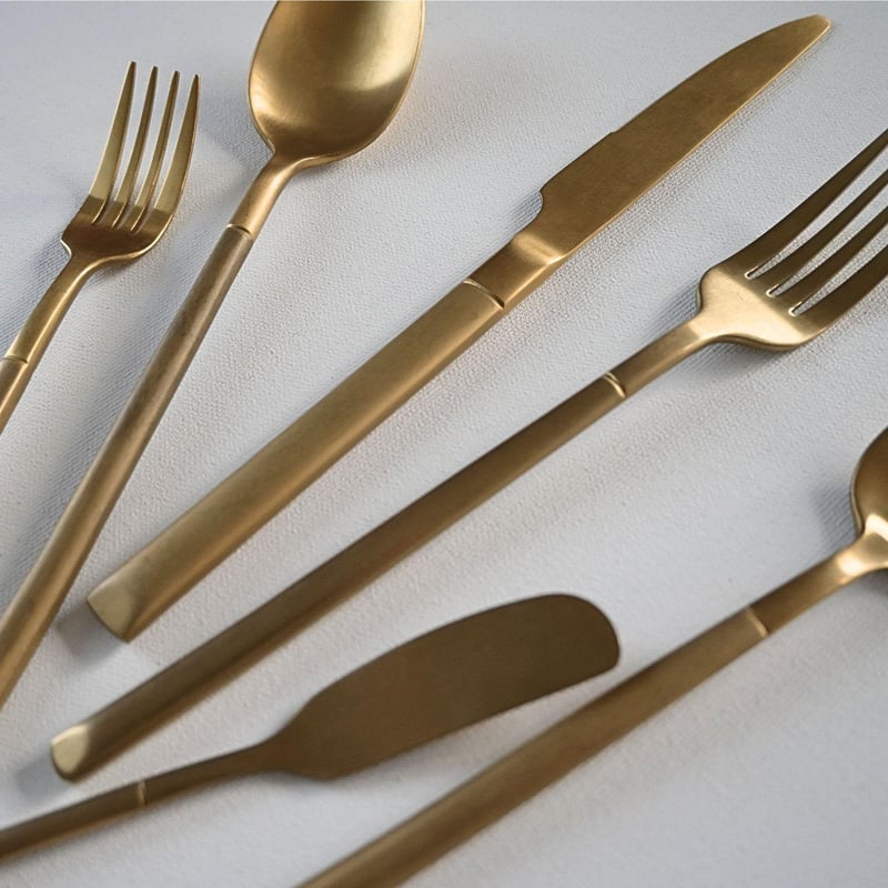Brooklyn Brushed Gold Flatware Set
