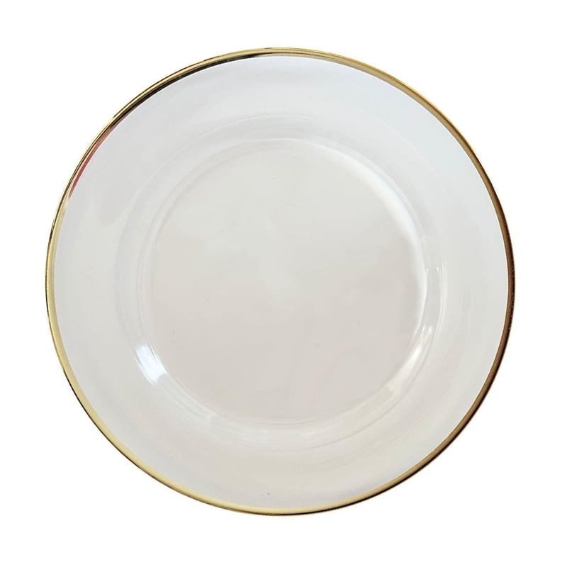 Gold Rim 13" Clear Glass Charger Plate