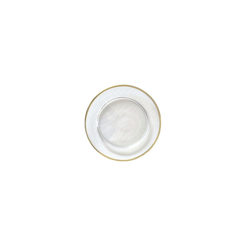 Gold Rim 6" Clear Glass Bread Plate
